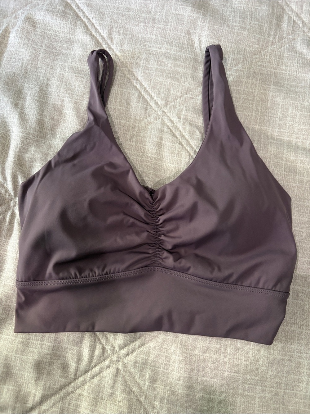 Seamless Ruched Front in Deep Plum - Sports Bra